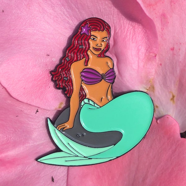 Black Mermaid Enamel Pin