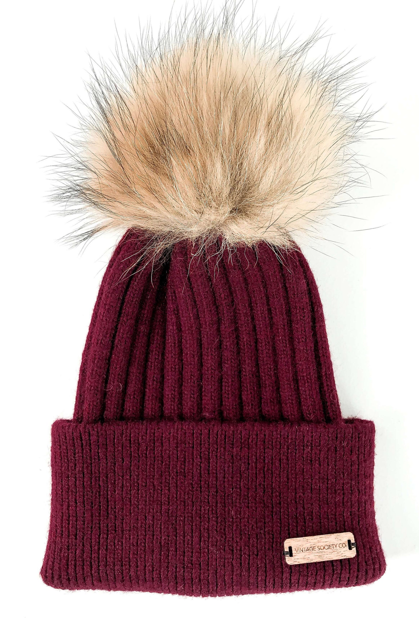 Knitted Pom Pom Toque Etsy