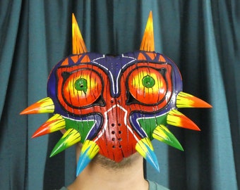 Legend of Zelda Wearable Majoras Mask Replica | Cosplay | Halloween Mask | Wood Like 3D Printed | Hand Painted |