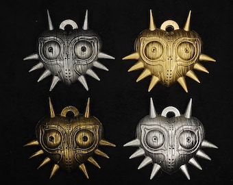 Llavero de la Máscara de Majora / La Leyenda de Zelda / Máscara de Majora dorada y plateada /