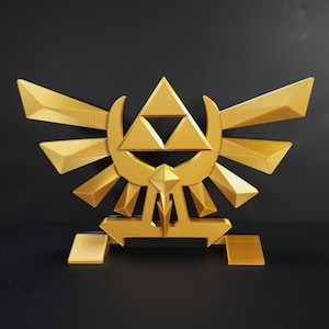 Hyrule Crest |  Legend of Zeld | Majoras Mask | Zelda | Wind Wake | Metallic Gold | Decoration Piece | Gift |
