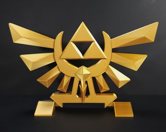 Escudo de Hyrule / Leyenda de Zeld / Máscara de Majora / Zelda / Wind Wake / Oro metálico / Pieza decorativa / Regalo /