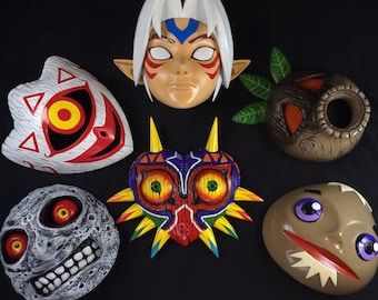 Legend of Zelda Majora's Mask | Set of 6 | Goron | Deku  | Majora’s Mask | Mask of Truth | Evil Moon| Deity | Zelda Wall Decor