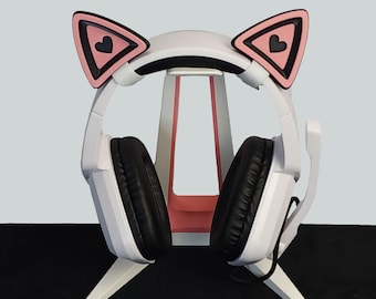 Orejas de Gato para Auriculares y Cascos, Con Forma de Corazón en el Medio en Varios Colores.