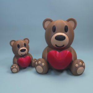 Charming Teddy Bear with Heart / Gift for Loved Ones / Ideal for Valentine&#39;s, Birthdays, or Mother&#39;s Day / Gift for Partner / Multiple Sizes