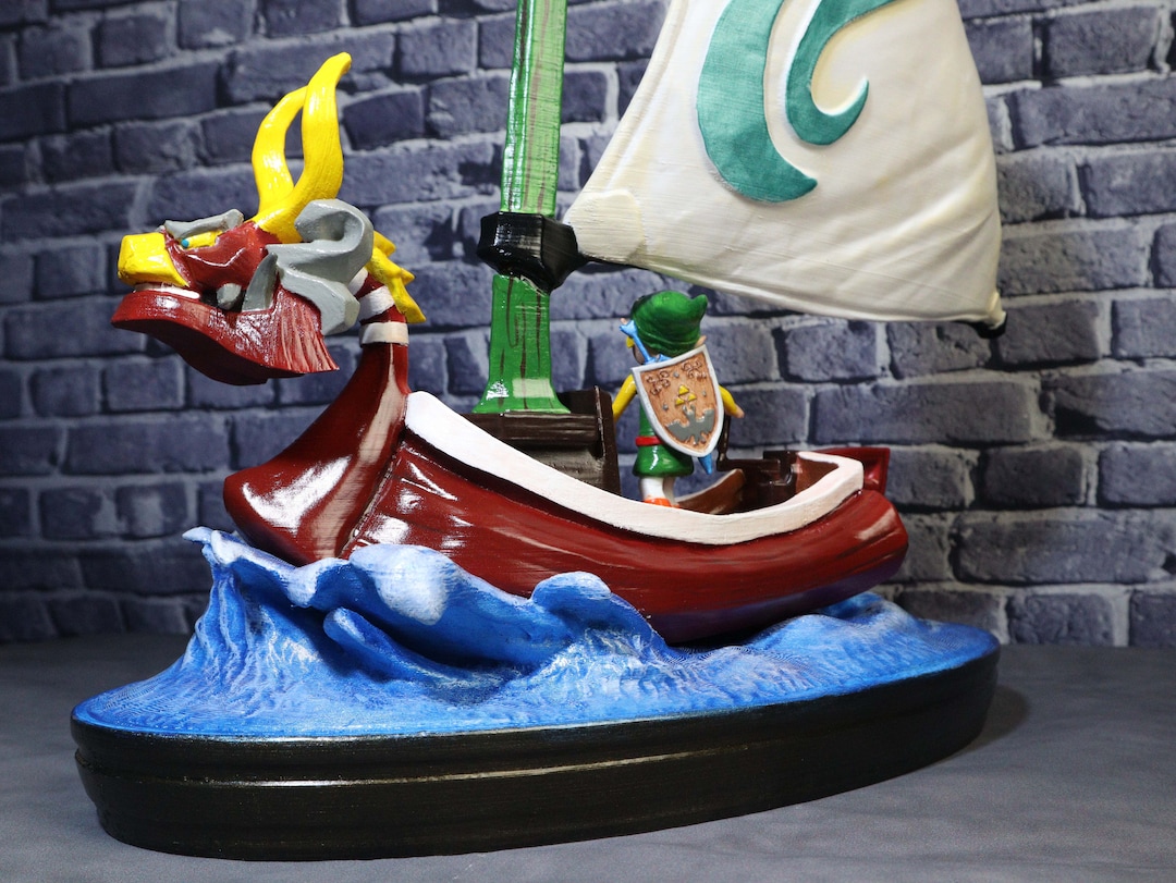 Legend of Zelda Link on the King of Red Lions Boat Hand Made Model Wind Waker Four Swords