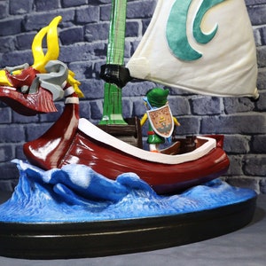 Legend Of Zelda: Link On the king of red lions Boat! Hand Made Model | Wind Waker| | Four Swords Adventures | Miniature/Replica