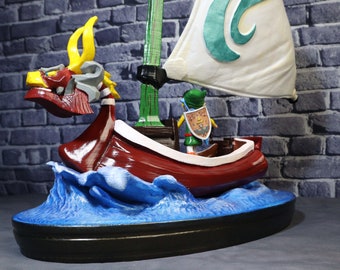 Leyenda de Zelda: ¡Link en el barco del Rey de los Leones Rojos! Maqueta hecha a mano / Wind Waker / Four Swords Adventures / Miniatura/Réplica