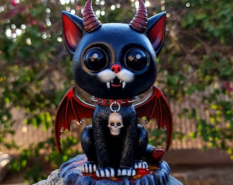 Estatua del Gato del Inframundo / Gato Diablo / Gato del Vacío /
