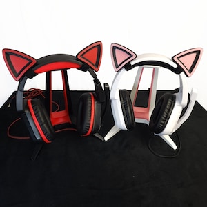 Headphone Cat Ears | Cosplay Cat Ears | Headset Customizable Feline-inspired Ears | Streaming Props | Furry Ears | Headphone accessory |