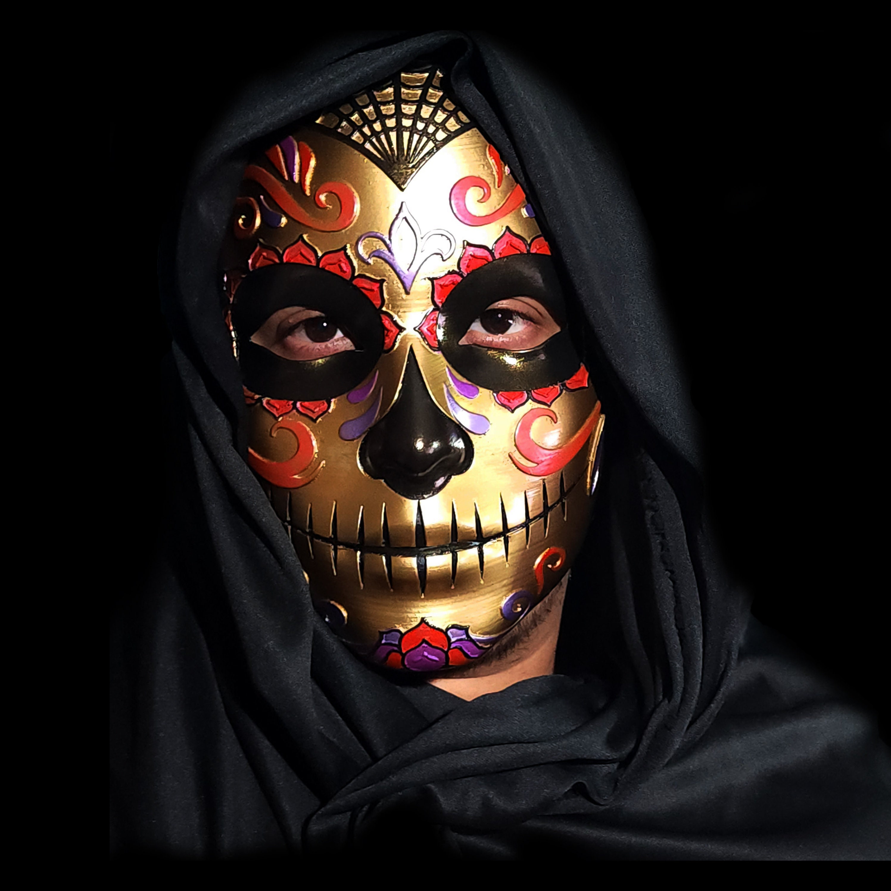 Masque 'dia de la muerte' - Déguisement - Blanc/noir - Kiabi - 5.00€