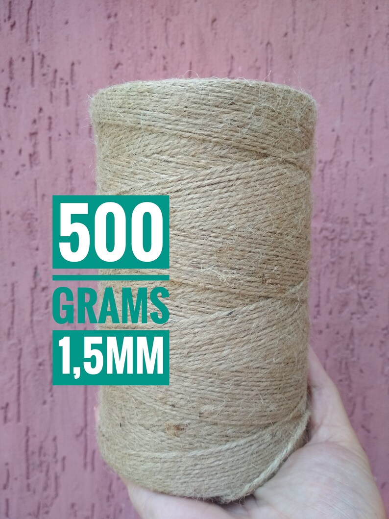 Organic Jute for Craft/ Jute Yarn Nature/ Craft Cord 1.5mm/ Etsy