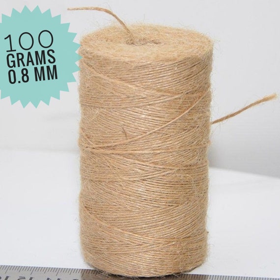 Organic Thin Jute for Craft/ Jute Yarn Nature/ Craft Cord 0.8mm/ Weight  0.22 Lb. Sustainability Yarn/ Eco Twine/ Jute Rope/ Hobby Yarn 