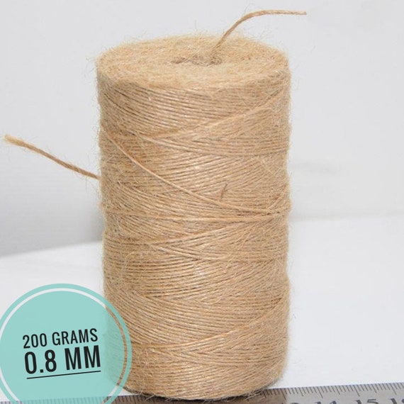 Organic Jute Thin for Craft/ Jute Yarn Nature/ Craft Cord 0.8mm/ Weight  0.44 Lb. Sustainability Cord/ Hobby Yarn/ Eco Twine/ Crochet Yarn 