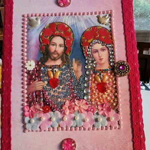 114 CORAZONES unidos de Jesús y María rosa