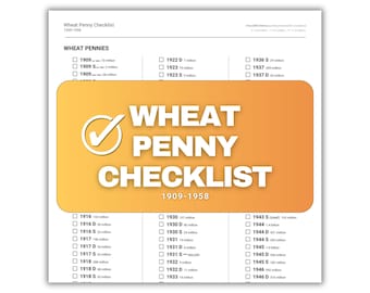 US Wheat Penny Collection Checklist: 1909-1958 (Printable)