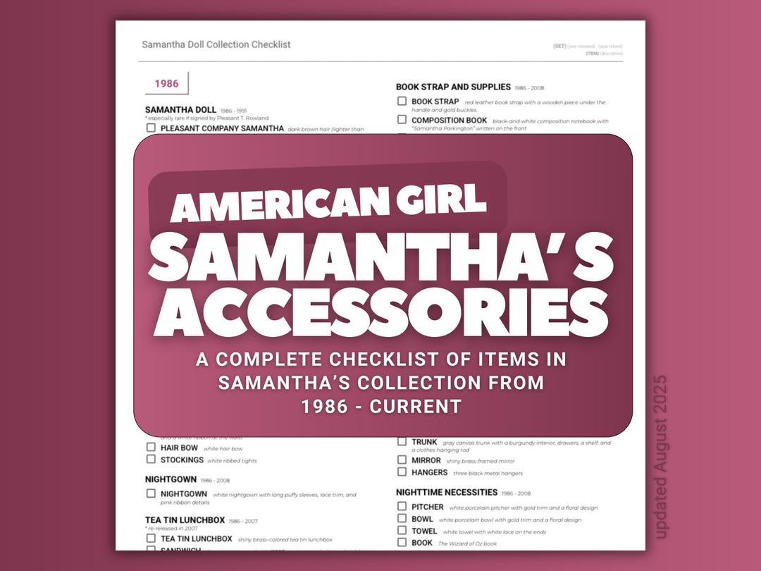 Samantha’s Collection Checklist (printable) - Etsy