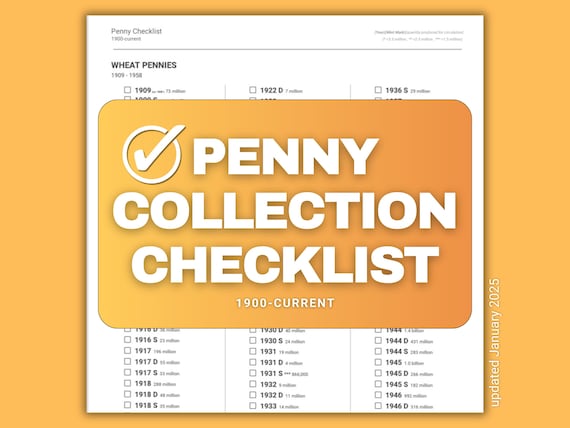 Penny Collection Checklist - Etsy