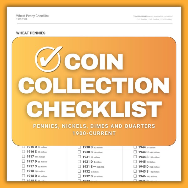 Penny Collection Checklist - Etsy