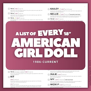 American Girl Doll List