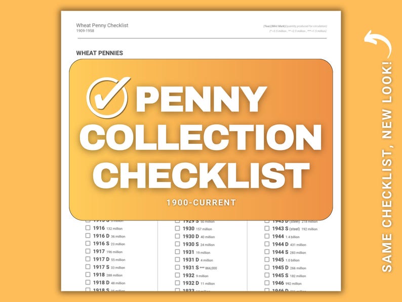 Penny Collection Checklist - Etsy