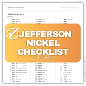 US Jefferson Nickel Collection Checklist: 1938-Current (Printable)