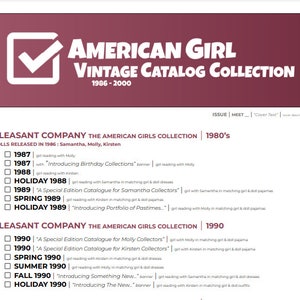 American Girl Vintage Catalog Checklist