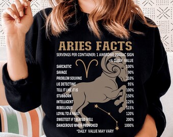 Aries Facts Sweatshirt, Aries Zodiac Sign Sweatshirt, Aries Sweatshirt, Aries Constellation Sweatshirt, Aries Birthday Gift, Aries Girl Gift