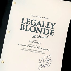 Legally Blonde Musical Broadway Libretto Vocal Book