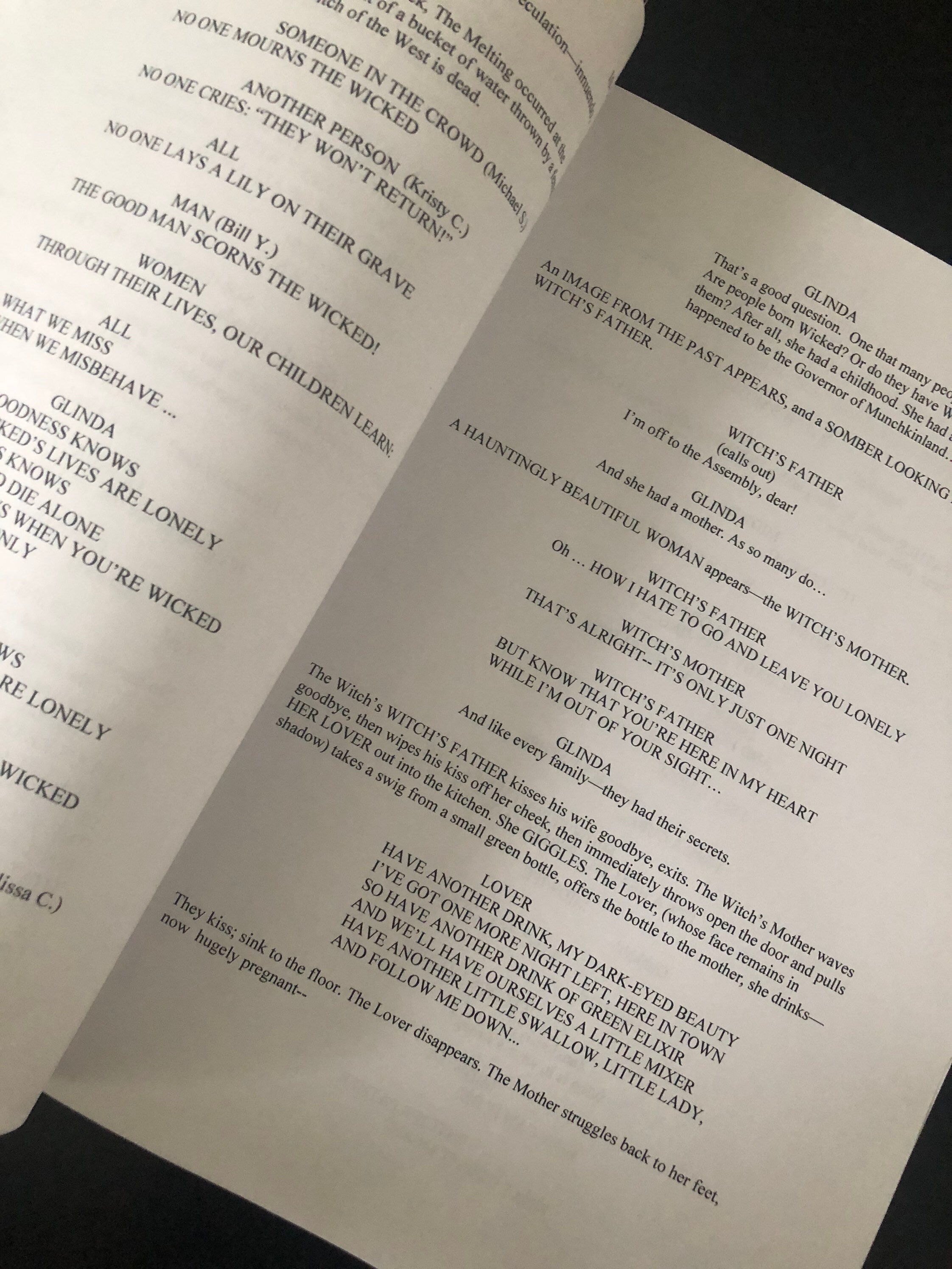 Musical Script Messy Wicked the Broadway Musical Rehearsal Script - Etsy