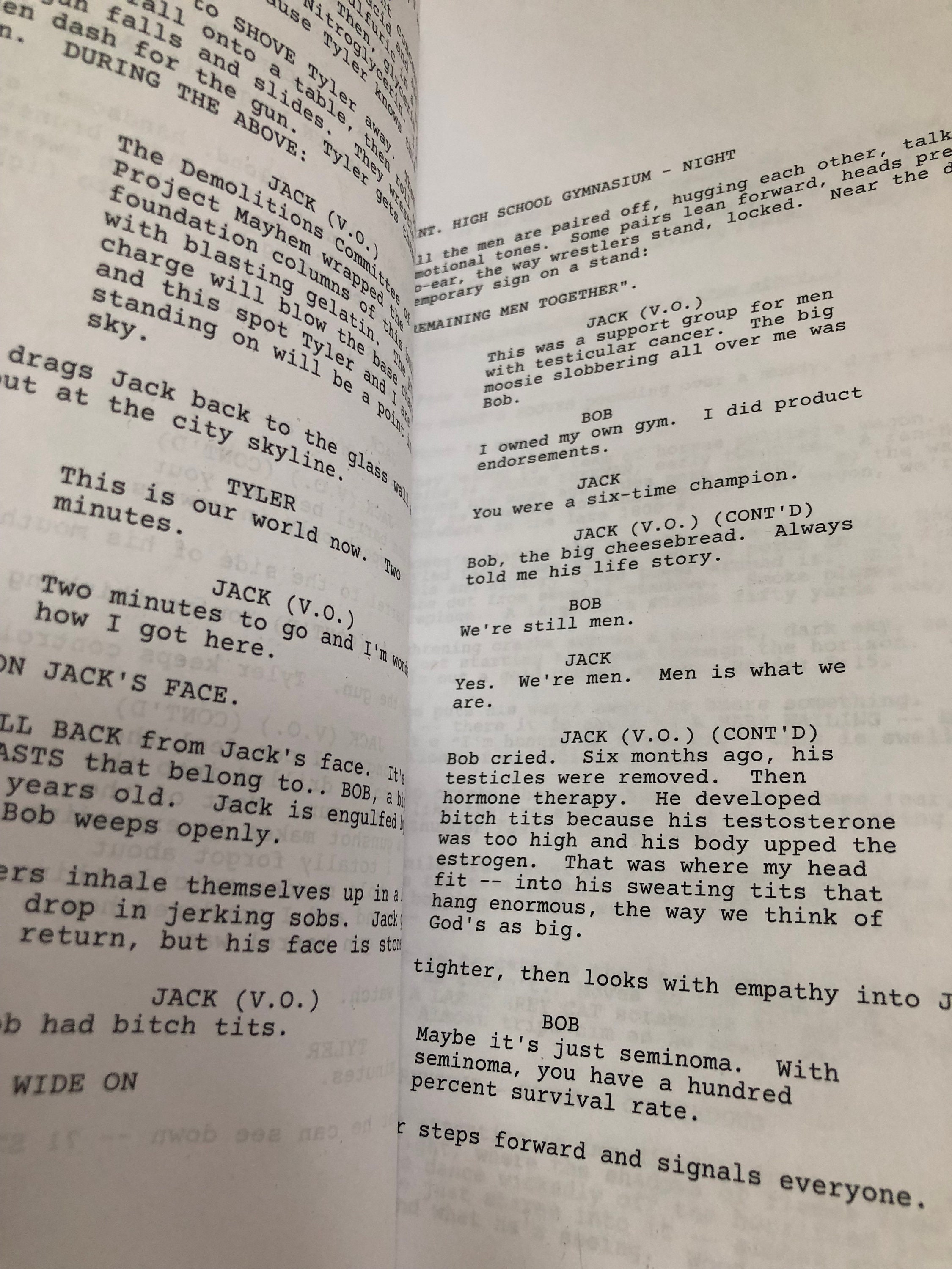 Title Fight Script Fight Club Framed Movie Script - Etsy