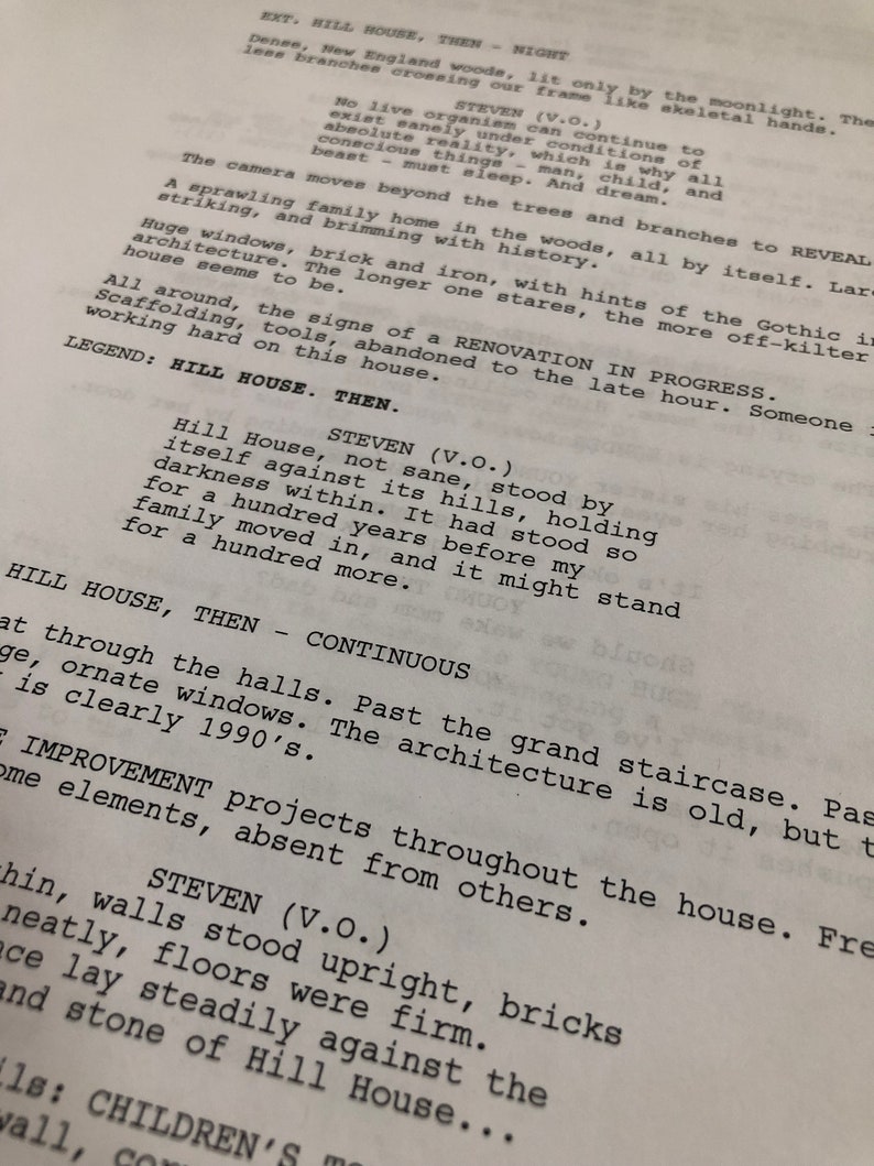 The Haunting of Hill House Pilot Episode Script - Etsy