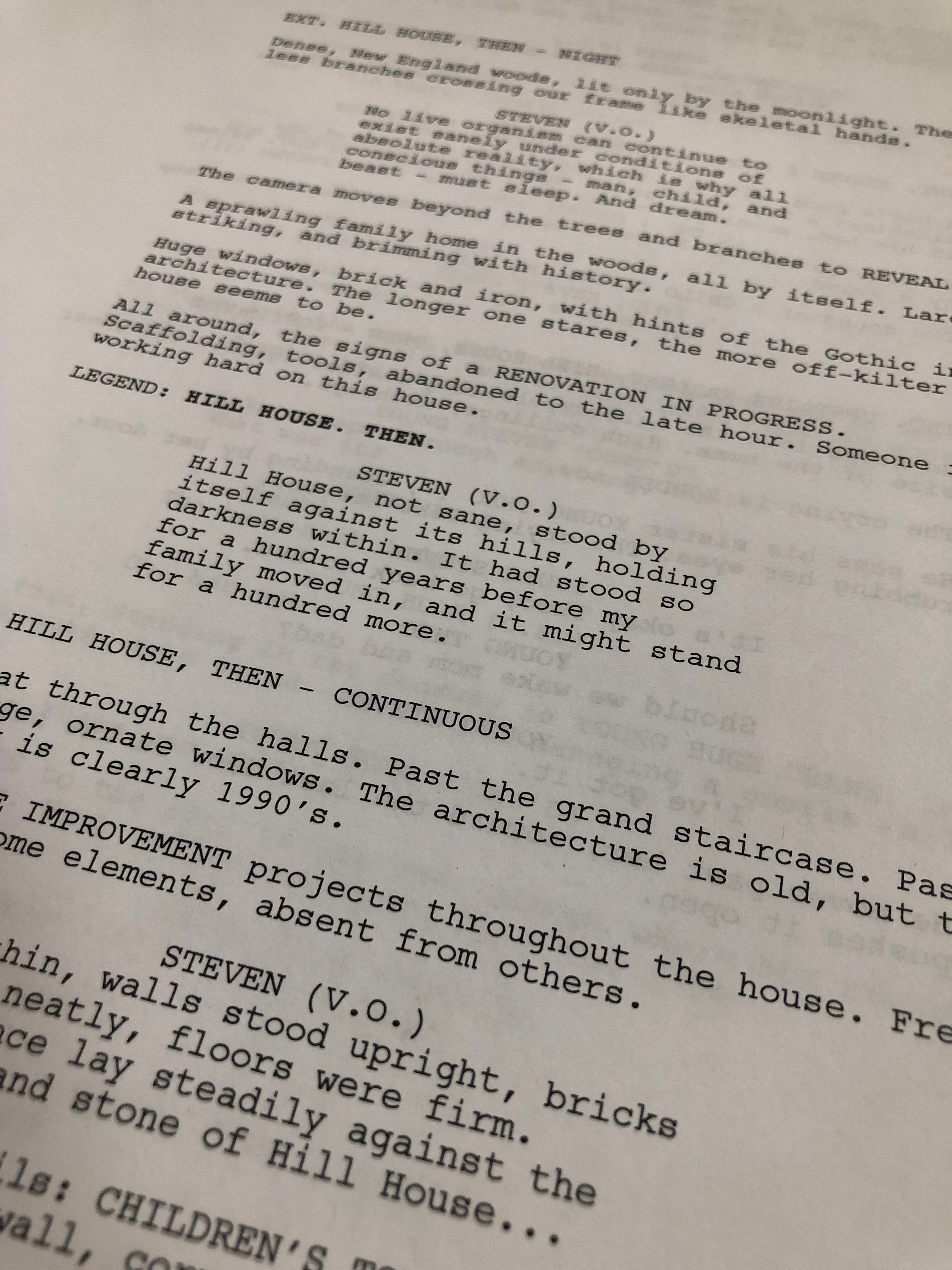 The Haunting of Hill House Pilot Episode Script - Etsy