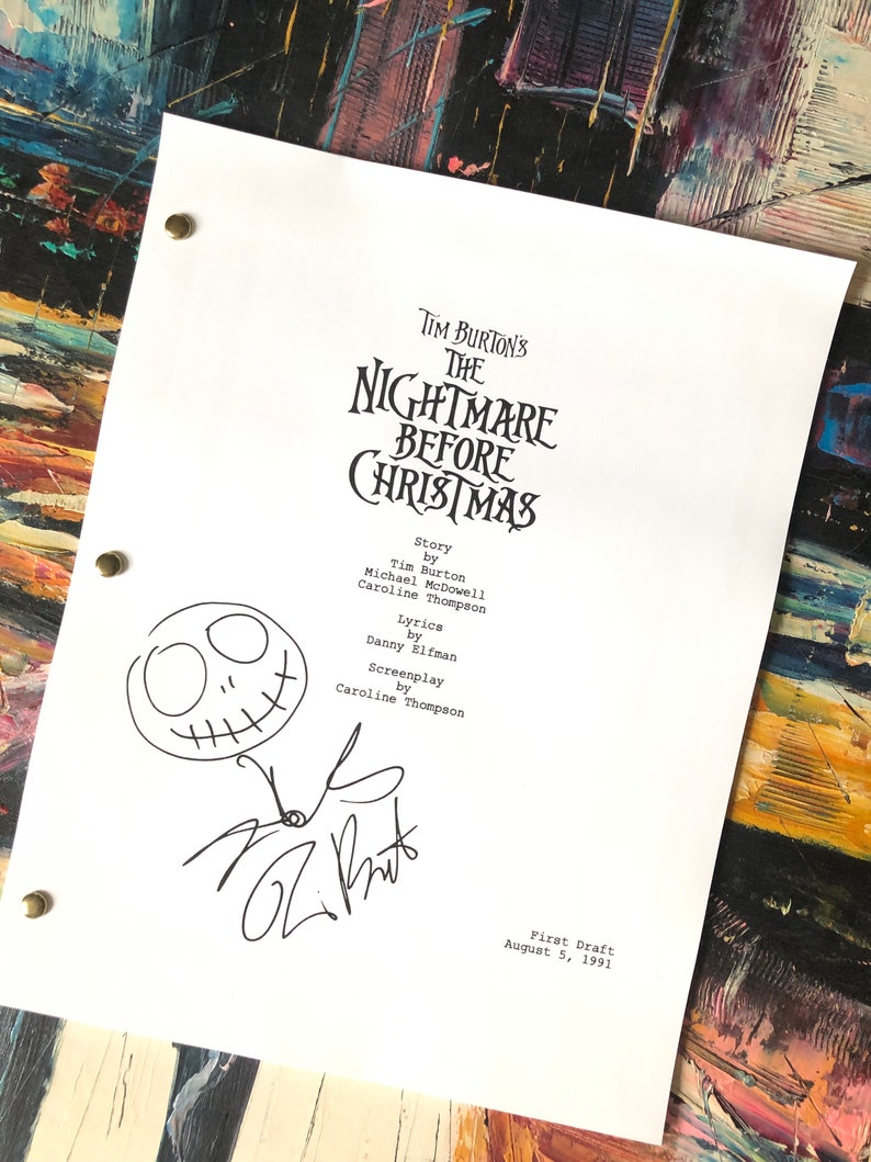 Nightmare Before Christmas Movie Script Original Full Screenplay Etsy