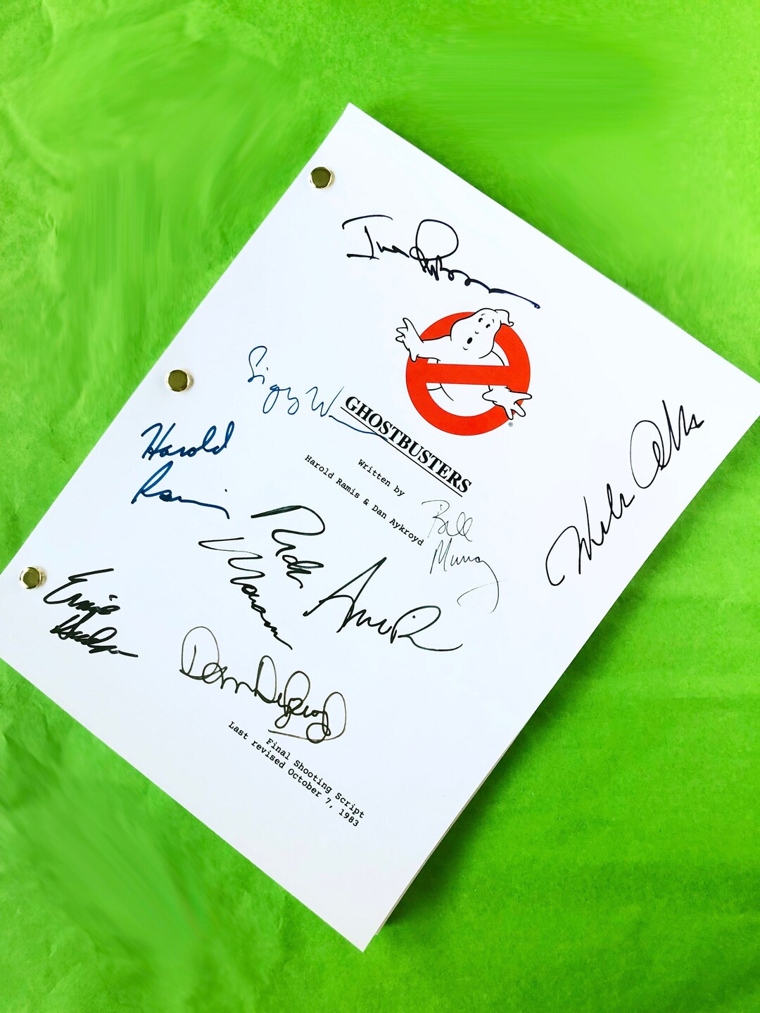 FRAMED Ghostbusters Movie Script Original Full Screenplay - Etsy Canada