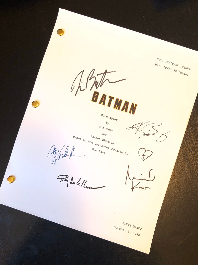 Batman 1989 Original Script , BATMAN (1989) Original Film Script For ...