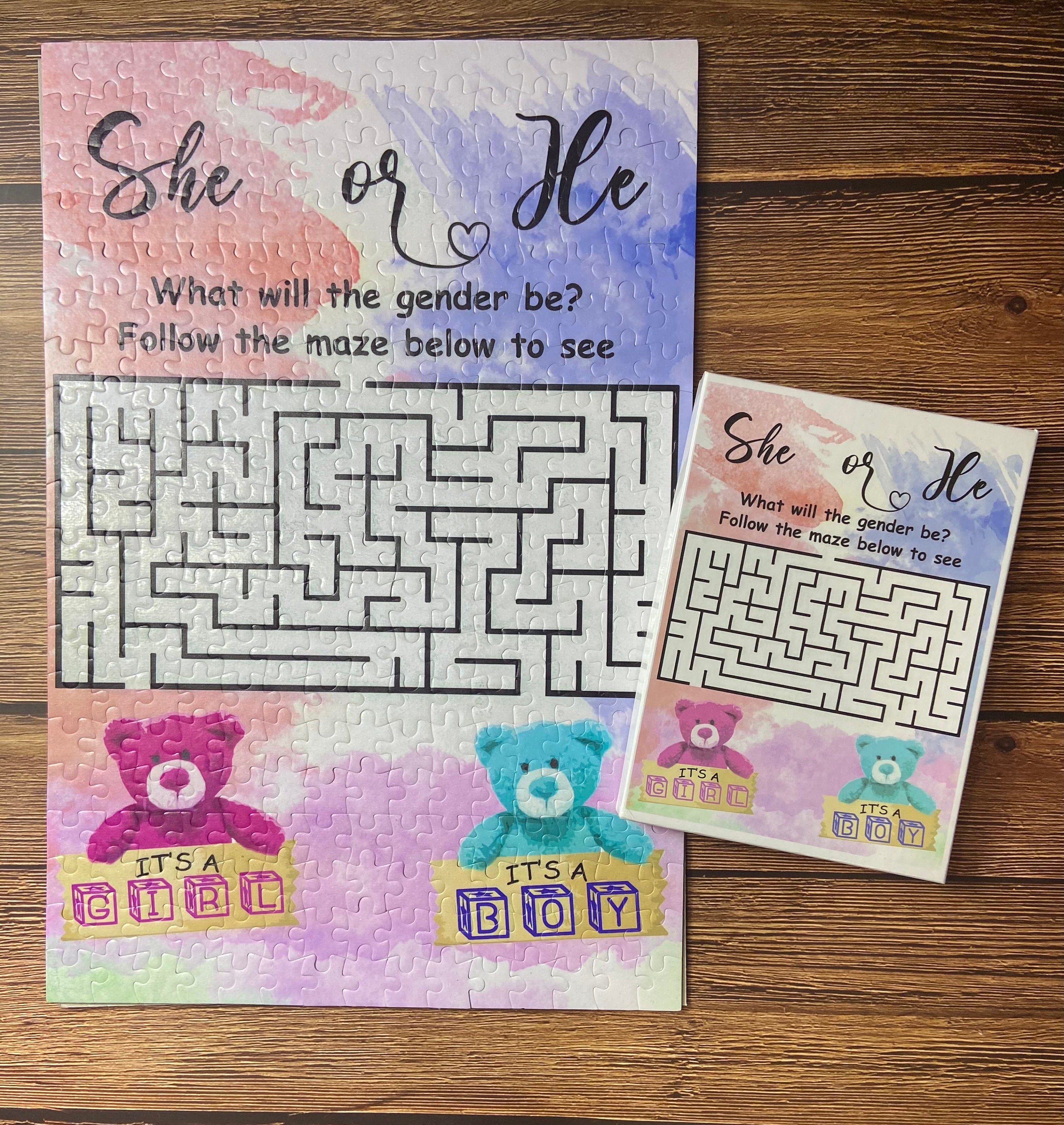 Custom Gender Reveal Puzzle Etsy