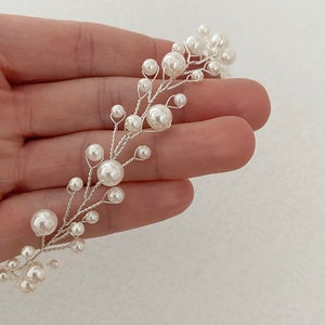 Enredadera para el cabello con perlas de vidrio / Accesorios para novias / Damas de honor / Tiara