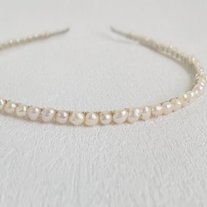 Minimalistic Freshwater Pearl Headband | Silver or Gold | Bridal Wear | Parisian