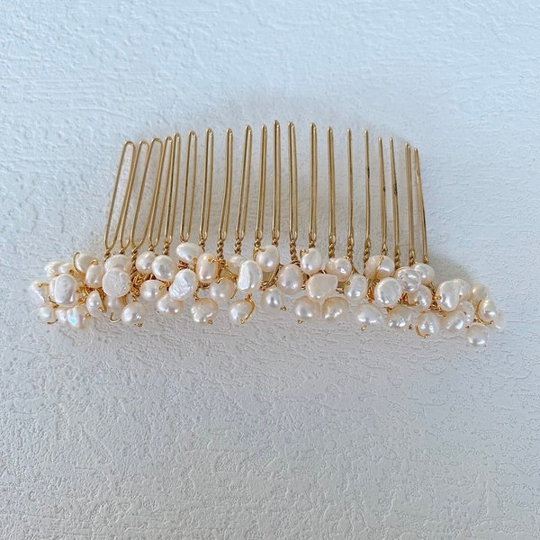 Freshwater Pearl Hair Comb | Bridal Wear | Minimal | Wedding Wear | Bridesmaid | Headdress |