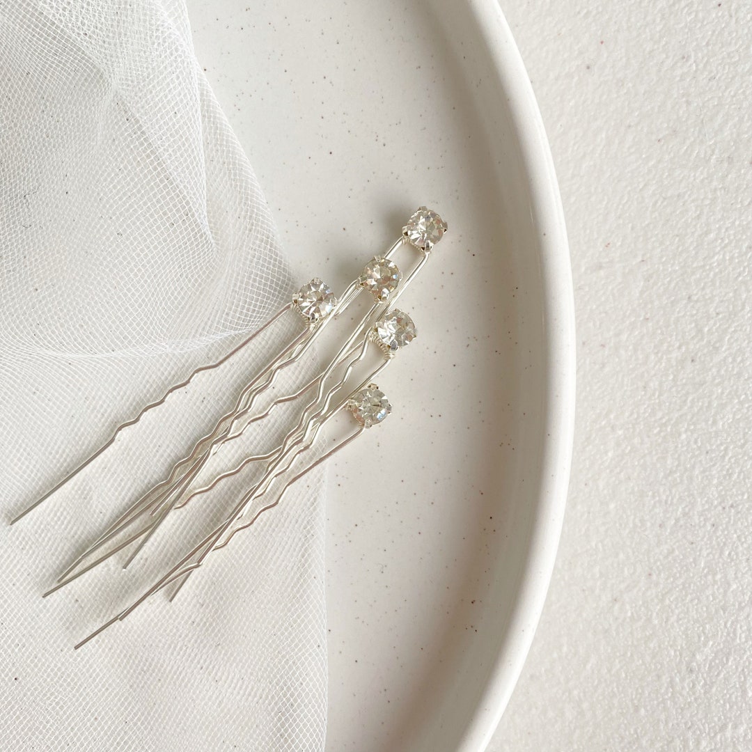 Set of 5 Crystal Hair Pins | Bridal | Bridesmaid | Hair  display picture 1
