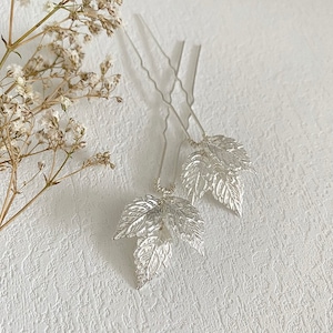 Bladzilver haarspelden | Set van 3 | Bruidsaccessoires | Bruidsmeisjes Sets