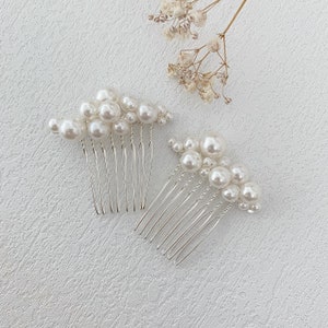 Glass Pearl Hair Combs |