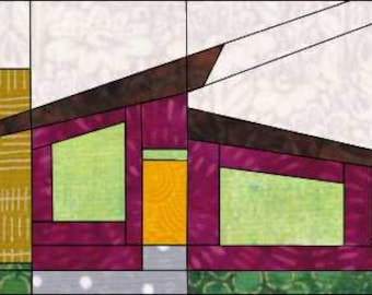 Casa moderna de mediados de siglo con base de papel y patchwork
