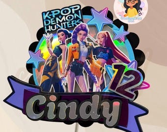 KPOP DEMON HUNTERS, KPop Theme, K Pop Cake Topper,Kpop Theme Cake Topper