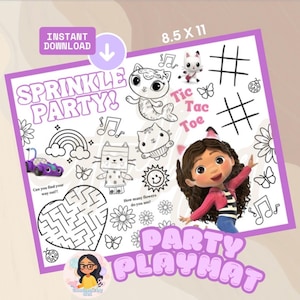 GABBYS DOLLHOUSE PLAYMAT, Gabby Dollhouse Play Mat, Dollhouse Party Decor, Gabby Dollhouse theme, Digital Downloads