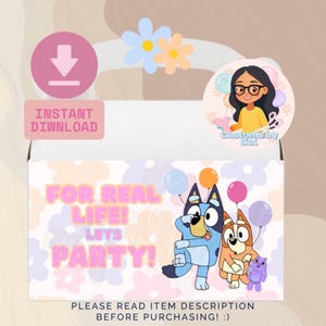 BLUEY GABLE BOX, Bluey Gable Boxes Template, Printable Gable Box, Printable Bluey Theme, Printable Bluey Favors