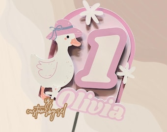 ONE SILLY GOOSE, One Silly Goose Theme, One Silly Goose Cake Topper, First Birthday Theme, Goose First Birthday