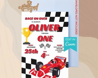 RACER DIGITAL INVITATION, Racer Editable Invite, Racer Birthday, Racer Theme, Boys Invitation, Sport Race Car Invite