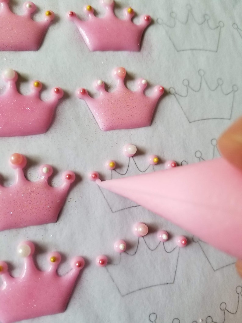 Diy Princess Crown Icing Decorations Template Make Your Own Cake Topper Recipe Included Royal Transfer Party